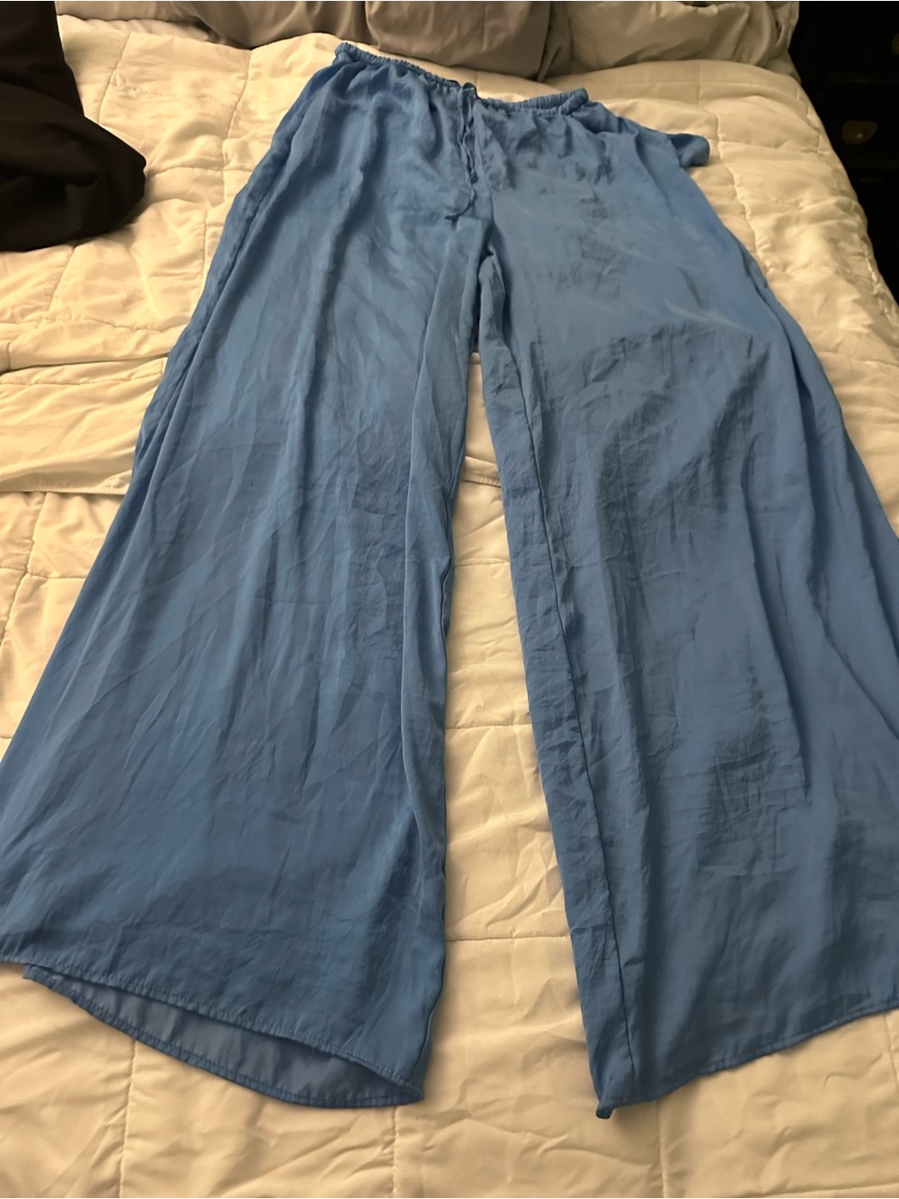 Zara Light Blue Wide-Leg Lounge Pants